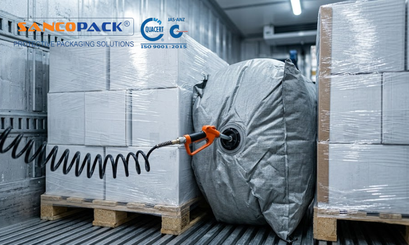 Túi khí chèn hàng container lạnh