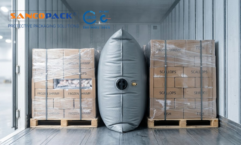 Túi khí chèn hàng container lạnh